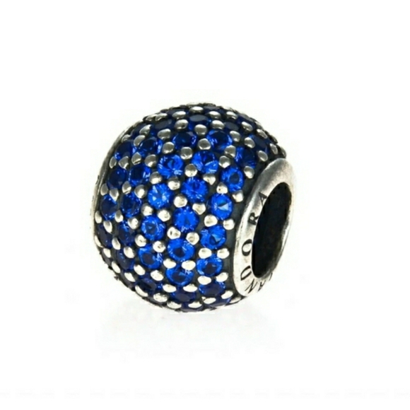 Pandora Silver Blue Pave Lights Charm w Crystals Holiday 2012 DEADSTOCK - Picture 3 of 10